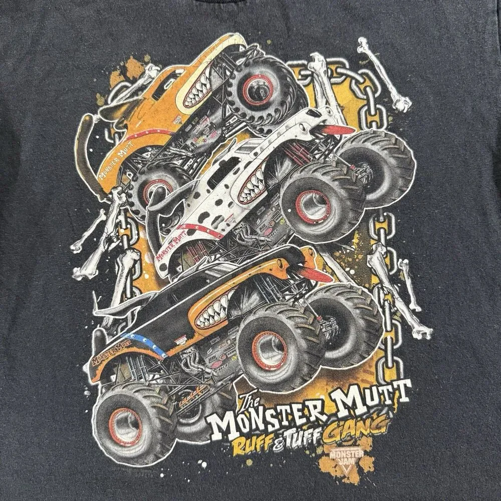 Youth XS Monster Jam The Monster Mutt Ruff & Tough Gang Graphic T-Shirt‎